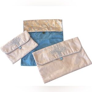 Vintage Carlin Comforts New York Silk and Rayon Three Piece Bag Set